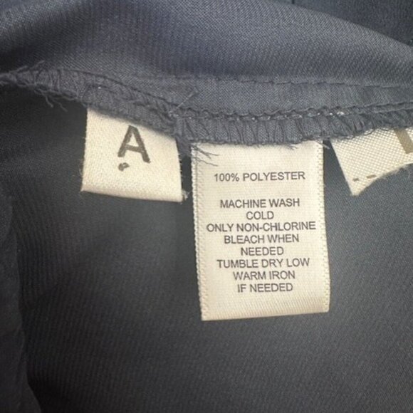 Ann Taylor Loft Women's Large Blouse Gray 3/4 Sleeve Faux Silk V-Neck Ruffle - Picture 5 of 5